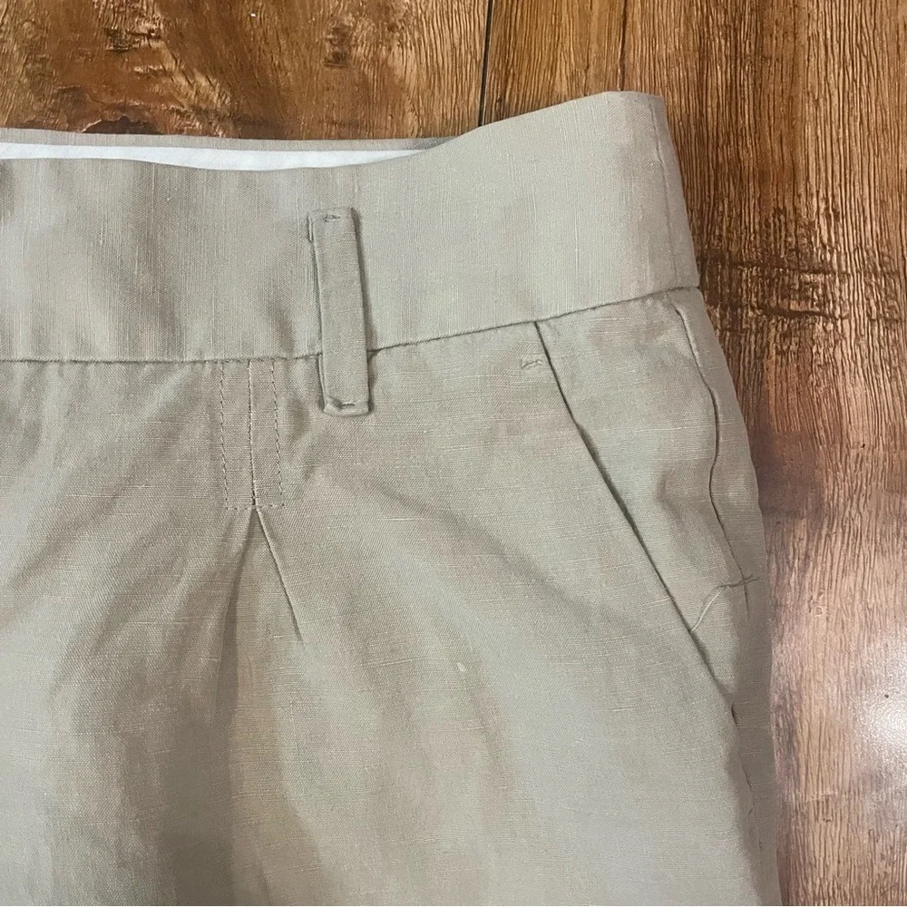 BANANA REPUBLIC Women’s Tan Silk Linen Cropped Ankle Pant Size 2